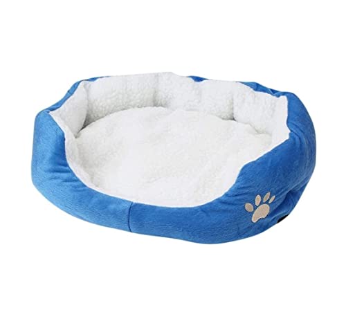 Katzenbett Kätzchen Bett Haustier Bett Haustierbett für kleine mittelgroße Hundekistenpolster Weiche Bettwäsche alle Jahreszeiten Welpe Hundehaus Haustierbett Haustier Kissen Höhle (blau, 50 cm x 40 von Qinhaixi