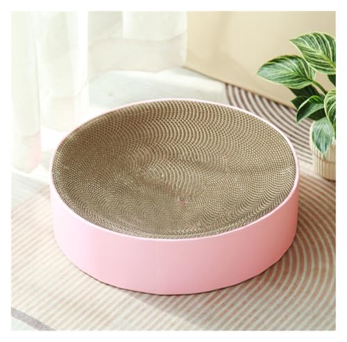 Katzenkratzen Möbel, Katzenkratzer -Pappe 2 in 1 Oval Cat Crobot Pad Bowl für Innenkatzen runden Katzenkratzerzubehör für Katzen (D) von Qinhaixi