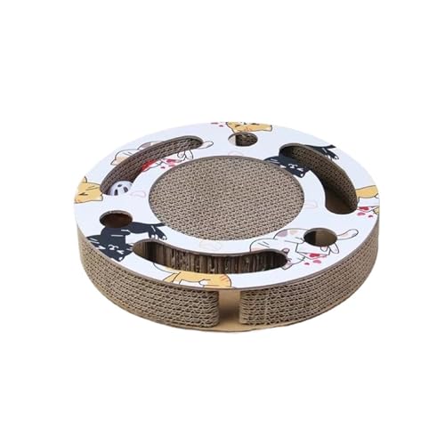 Katzenkratzermöbel, Cat Croboker-Board-Kartonkratzer für Katzen Interactive Kätzchenspielzeug mit Ballspurzubehör für Katzen (Multi-Farben 1) von Qinhaixi