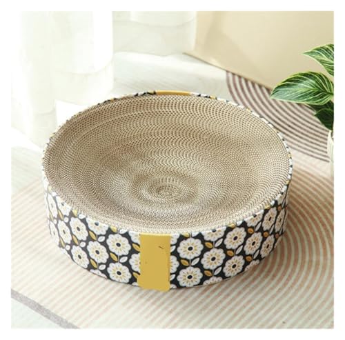 Katzenkratzermöbel, Katzenkratzer -Pappe 2 in 1 Oval Cat Crobot Pad Bowl für Innenkatzen runden Katzenkratzerzubehör für Katzen (i) von Qinhaixi