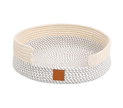 Katzenkratzermöbel, runde Katzenkratzer Bettkissen Basketwäsche langlebige Katzenschaber und Betten für Katzen Hundekratzer -Pad -Zubehör für Katzen (weiß grau) von Qinhaixi