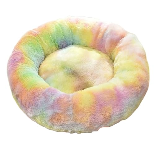 Qinhaixi Katzenbett Kätzchen Bett Haustier Bett Haustiere Katzenhund rund Winter warm Schlafsack Bett Kissen Matte Langflauschige Plüsch weiche Haustierbett Haustier Kissen Höhle (a, 45 * 45 cm) von Qinhaixi