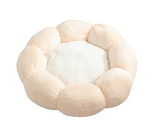 Qinhaixi Katzenbett Kätzchen Bett Hund Bettwäsche Haustier Bett Hunde Katze Weiche Welpe Sofa Donut Nest Bettkissen rund Warmer Kuschler Zwinger Höhle Kissen Höhle (B, Durchmesser 55 cm) von Qinhaixi