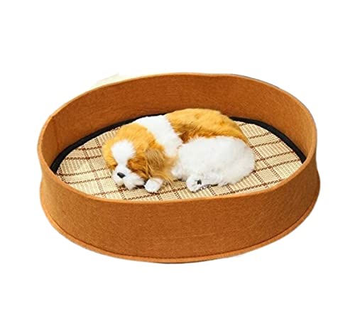 Qinhaixi Katzenbettkätzchen Bettkühlung beruhigendes Padbett Filzstierbett Sommerschlafhund Katzenbett Zwinger für Hunde Katzen Haustierkissen Höhle (Bruin, 40 * 40 * 8 cm) von Qinhaixi