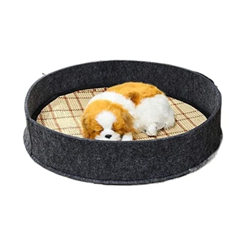 Qinhaixi Katzenbettkätzchen Bettkühlung beruhigendes Padbett Filzstierbett Sommerschlafhund Katzenbett Zwinger für Hunde Katzen Haustierkissen Höhle (Dunkelgrau, 40 * 40 * 8 cm) von Qinhaixi
