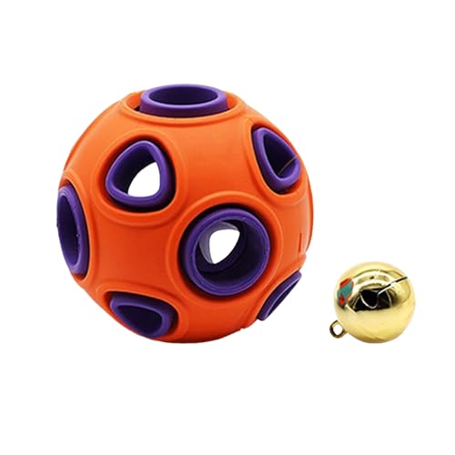 Qinlenyan Bell Sound Interaktives Hundespielzeug, beleuchtet mit Gummibällen, kauresistentes Spielzeug für kleine, mittelgroße Hunde, Zahnreinigung, Anemonenball, leuchtendes Nachtspiel, Lila C von Qinlenyan