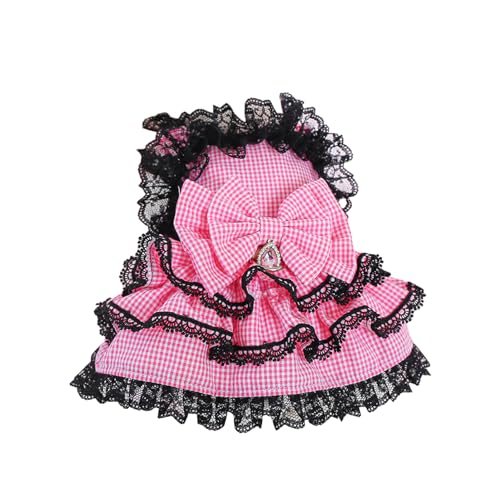 Qinlenyan Bequeme Hundekleidung, süße Kleidung, Haustier-Prinzessinnenkleid, mehrlagig, Spitze, kariert, Kostüm mit Schleifen, weich, hautfreundlich, atmungsaktiv, Hochzeitskleidung für XL Qinlenyan Bequeme Hundekleidung, süße Kleidung, Haustier-Prinzessinnenkleid, mehrlagig, Spitze, kariert, Kostüm mit Schleifen, weich, hautfreundlich, atmungsaktiv, Hochzeitskleidung für XL von Qinlenyan
