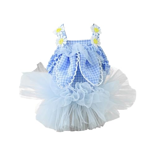 Qinlenyan Bequemes Hundekleid, Haustierkleidung, hautfreundlich, Blumendekor, Hochzeitskleidung, mehrlagiges Netzgewebe mit Druckknopf, für Hunde und Katzen, den täglichen Gebrauch, Fotografie, Blau, Qinlenyan Bequemes Hundekleid, Haustierkleidung, hautfreundlich, Blumendekor, Hochzeitskleidung, mehrlagiges Netzgewebe mit Druckknopf, für Hunde und Katzen, den täglichen Gebrauch, Fotografie, Blau, von Qinlenyan