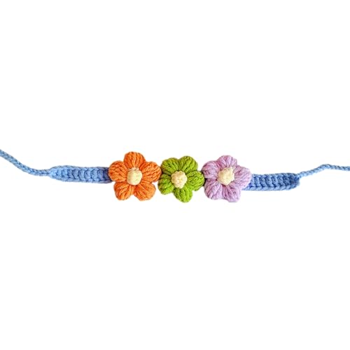 Qinlenyan Haustier-Halskette, leicht, Prinzessinnen-Stil, Katzenhalsband, dekorative Blume, Blau von Qinlenyan