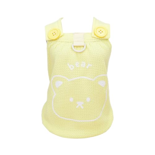 Qinlenyan Haustier-Mieder, weiches Cartoon-Bär-Muster, Sommer-Shirt, hübsches Gelb, Größe XL von Qinlenyan