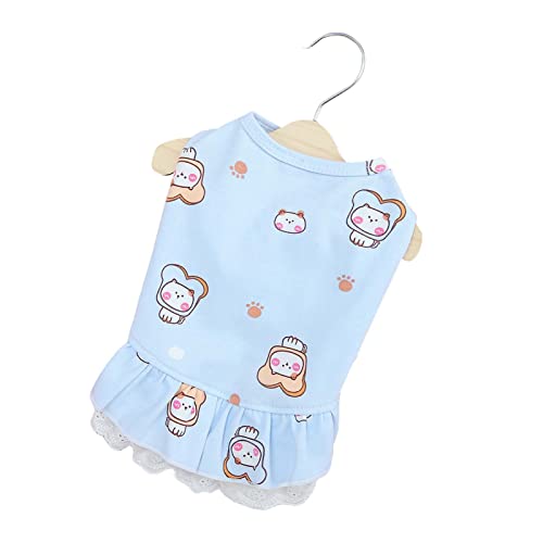 Qinlenyan Haustier-Sommerkleid, dekorativ, bequem, Cartoon-Muster, Hundekleid, Sommer, Haustierkleidung, Blau, Größe XL von Qinlenyan