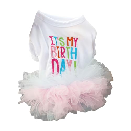 Qinlenyan Haustier-Tüllkleid, Buchstabendruck, für Welpen, Hunde, Geburtstag, Tüllkleid, entzückendes Haustierzubehör, Weiß, Größe S Qinlenyan Haustier-Tüllkleid, Buchstabendruck, für Welpen, Hunde, Geburtstag, Tüllkleid, entzückendes Haustierzubehör, Weiß, Größe S von Qinlenyan