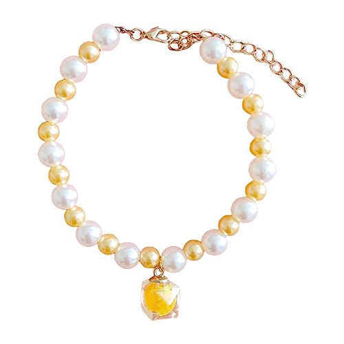 Qinlenyan Haustierzubehör, Halsband, farbige Perlen, verstellbares Design, Haustierzubehör, Halsband, langlebig, Gelb, Größe S Qinlenyan Haustierzubehör, Halsband, farbige Perlen, verstellbares Design, Haustierzubehör, Halsband, langlebig, Gelb, Größe S von Qinlenyan