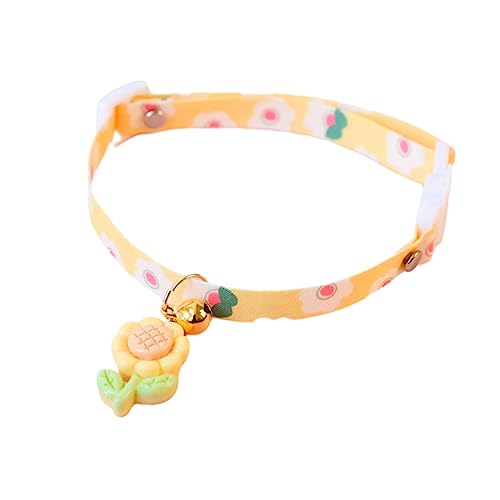 Qinlenyan Hundegürtel, dekoratives Halsband mit Glöckchen, Katzenhalsband, Haustierhalsband, Schmuckzubehör, gemütlich, Gelb, Größe M Qinlenyan Hundegürtel, dekoratives Halsband mit Glöckchen, Katzenhalsband, Haustierhalsband, Schmuckzubehör, gemütlich, Gelb, Größe M von Qinlenyan