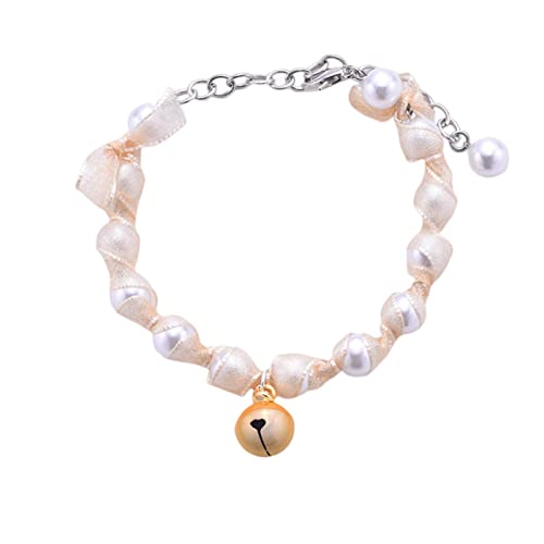Qinlenyan Hundehalsband für Haustiere, Katzen, Hunde, künstliche Perlen, Halsband, dekorativ, feine Verarbeitung, Champagner, Größe S Qinlenyan Hundehalsband für Haustiere, Katzen, Hunde, künstliche Perlen, Halsband, dekorativ, feine Verarbeitung, Champagner, Größe S von Qinlenyan