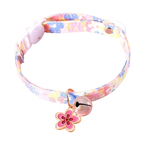 Qinlenyan Hundehalsband mit Blumendruck, verstellbares Katzenhalsband mit Blumenanhänger, Glocke, sichere Schnalle, Haustierzubehör, Rosa Qinlenyan Hundehalsband mit Blumendruck, verstellbares Katzenhalsband mit Blumenanhänger, Glocke, sichere Schnalle, Haustierzubehör, Rosa von Qinlenyan