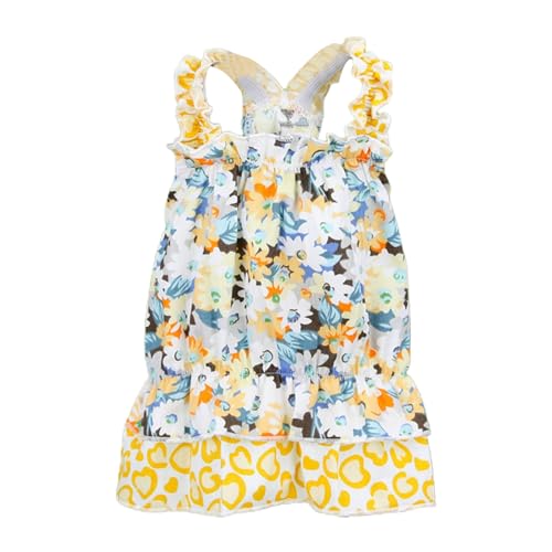 Qinlenyan Hundekleid, dekoratives Blumenmuster, Camisole für Haustiere, Hund, Welpen, stilvoll, Gelb, Größe XL Qinlenyan Hundekleid, dekoratives Blumenmuster, Camisole für Haustiere, Hund, Welpen, stilvoll, Gelb, Größe XL von Qinlenyan