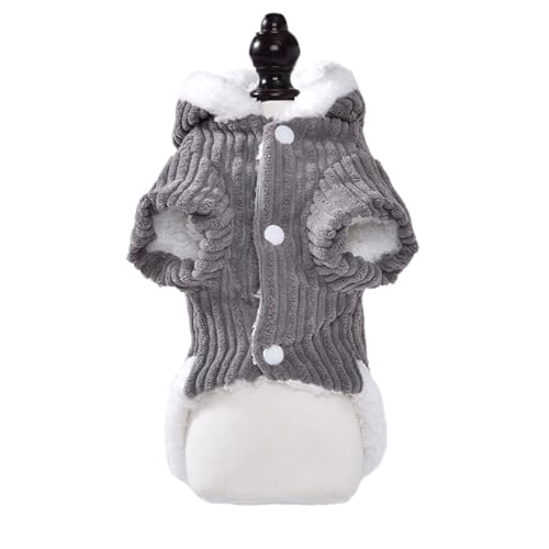 Qinlenyan Isolierte Haustierkleidung, Winterkleidung für Haustiere, warm, weich, bequem, Mantel mit niedlichem Hasenohren-Dekor, Knopfleiste, leicht zu tragen, Cordmaterial, Grau, Größe L Qinlenyan Isolierte Haustierkleidung, Winterkleidung für Haustiere, warm, weich, bequem, Mantel mit niedlichem Hasenohren-Dekor, Knopfleiste, leicht zu tragen, Cordmaterial, Grau, Größe L von Qinlenyan