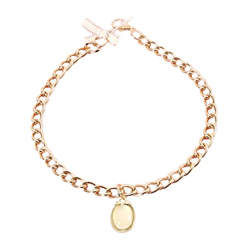 Qinlenyan Katzenhalsband, großartiger Anhänger mit künstlichen Edelsteinen, für Hunde und Katzen, Beige, Größe L Qinlenyan Katzenhalsband, großartiger Anhänger mit künstlichen Edelsteinen, für Hunde und Katzen, Beige, Größe L von Qinlenyan