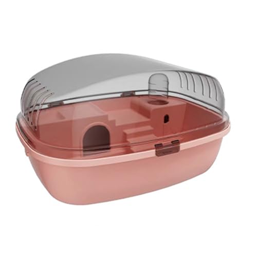 Qinlenyan Kleintiergehege 360-Grad-Beobachtung Hamsterkäfig Abnehmbares Lebensraumhaus Panoramablick Haustier Zuchtbox für Hamster Rosa von Qinlenyan