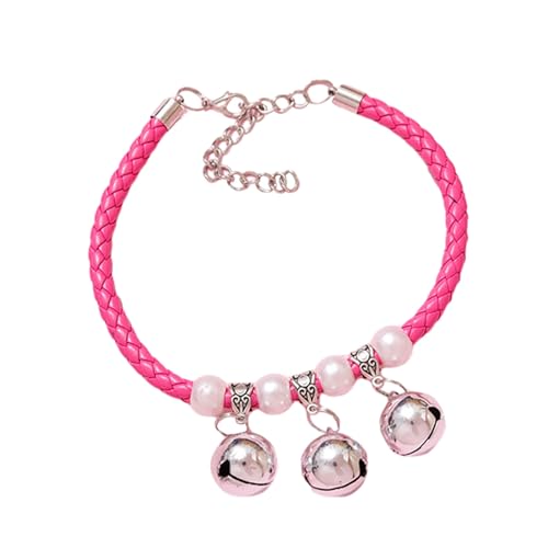 Qinlenyan Langlebiges, geflochtenes Seil, Haustierhalsband, Kreis, exquisites Haustierhalsband, verstellbare Katzen- und Hundehalskette mit abnehmbarem Glockenanhänger, Haustierbedarf, Rosenrot, L Qinlenyan Langlebiges, geflochtenes Seil, Haustierhalsband, Kreis, exquisites Haustierhalsband, verstellbare Katzen- und Hundehalskette mit abnehmbarem Glockenanhänger, Haustierbedarf, Rosenrot, L von Qinlenyan