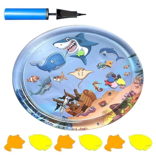 Qinlenyan PVC-Wasserspielmatte für Haustiere, schwimmendes Spielzeug für Haustiere, inklusive Katzenwassersensor, Spielmatte, interaktives Katzenspielzeug, Wassersensorisches Pad mit simuliertem Fisch Qinlenyan PVC-Wasserspielmatte für Haustiere, schwimmendes Spielzeug für Haustiere, inklusive Katzenwassersensor, Spielmatte, interaktives Katzenspielzeug, Wassersensorisches Pad mit simuliertem Fisch von Qinlenyan