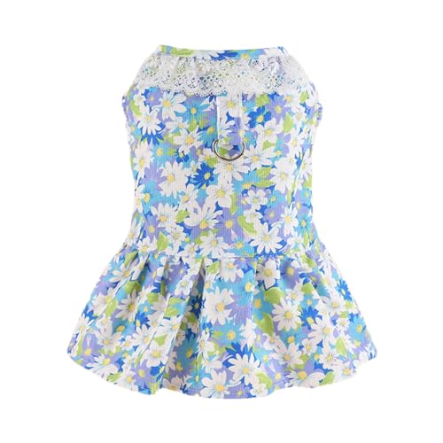 Qinlenyan Sommer-Hundekleid mit Blumendekoration, niedlicher Hasen-Brustgurt, modisch für kleine Hunde, alle Jahreszeiten, Hellblau, Größe L Qinlenyan Sommer-Hundekleid mit Blumendekoration, niedlicher Hasen-Brustgurt, modisch für kleine Hunde, alle Jahreszeiten, Hellblau, Größe L von Qinlenyan