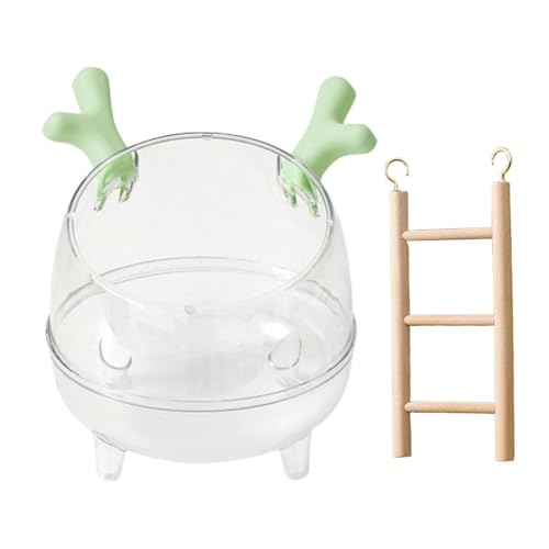 Qinlenyan Transparentes Haustier-Badehaus für Haustiere, Cartoon-Form, Hamster mit Leiter, Grabbox für Stressabbau, Spielzeit, ideal für Mäuse, Rennmäuse, Grün von Qinlenyan