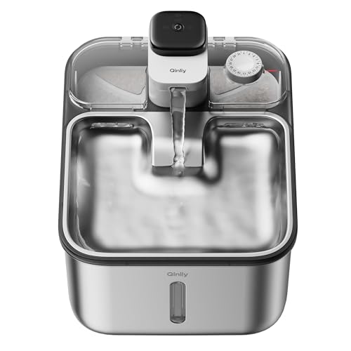 Edelstahl-Wasserbrunnen für Katzen, kabellos, für den Innenbereich, 3,6 l, automatischer Metall-Wasserspender für Hunde, kabellos, batteriebetrieben, wiederaufladbarer Wasserspender mit Edelstahl-Wasserbrunnen für Katzen, kabellos, für den Innenbereich, 3,6 l, automatischer Metall-Wasserspender für Hunde, kabellos, batteriebetrieben, wiederaufladbarer Wasserspender mit von Qinliy