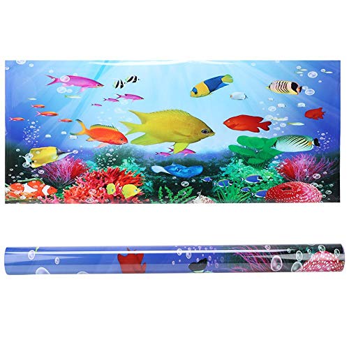 PVC Aufkleber Aquarium Hintergrundaufkleber, Aquarium dekorative Aufkleber, Hintergrund buntes Muster für Aquarium(61 * 41cm) von AMONIDA