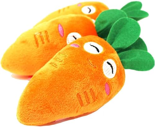 Qintreesify Weiches Plüsch-Kauspielzeug, Spielzeug Hund, Katzen, niedliches Karotten-Plüsch, Quietschgeräusch, Orange Qintreesify Weiches Plüsch-Kauspielzeug, Spielzeug Hund, Katzen, niedliches Karotten-Plüsch, Quietschgeräusch, Orange von Qintreesify