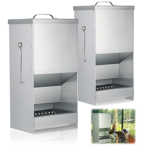 Qinyoung Futterspender für Kaninchen, Huhn, Meerschweinchen, Frettchen und andere Kleintiere, aus verzinktem Stahl, 2,3 kg, 2 Stück Qinyoung Futterspender für Kaninchen, Huhn, Meerschweinchen, Frettchen und andere Kleintiere, aus verzinktem Stahl, 2,3 kg, 2 Stück von Qinyoung