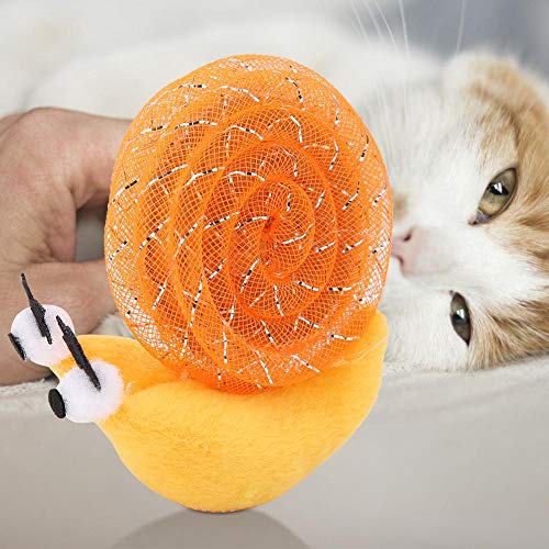 Cat Interactive Toy, Plüschschnecke Cat Toy, Polyester Scratching Orange Schneckenmuster Interactive für Cat Toy Puppy Pet Kitten Toy(Tangerine) von CHICIRIS