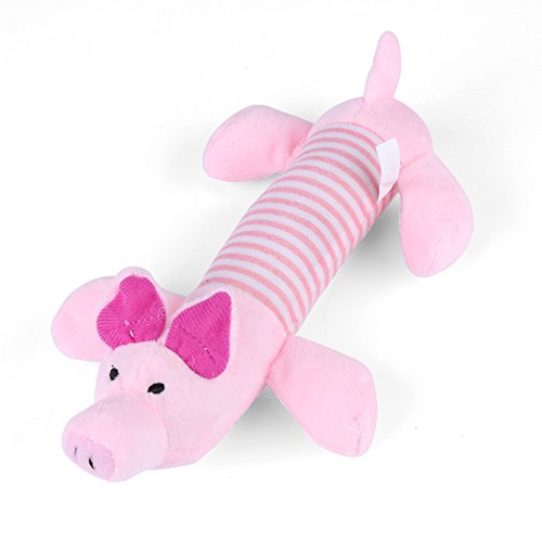 Qiterr 【𝐎𝐬𝐭𝐞𝐫𝐧】 Pet Toy, 3 Verschiedene Tierformtypen Puppy Chew Quietschender Plüsch-Sound für Geschenk (Pink Pig) von Qiterr