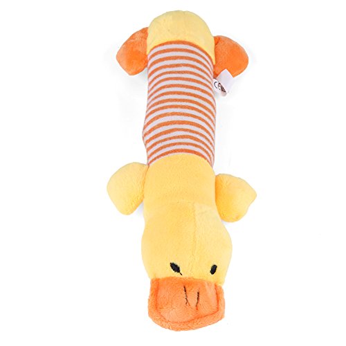 Qiterr 【𝐎𝐬𝐭𝐞𝐫𝐧】 Pet Toy, 3 Verschiedene Tierformtypen Puppy Chew Quietschender Plüsch-Sound für Geschenk (Yellow Duck) von Qiterr