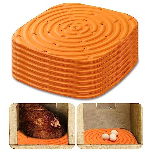 8 Stück weiche Nistpads für Hühnerstall, 30 x 30 cm, Schwamm, Hühner-Nistkasten, wiederverwendbar, waschbar, Hühnernest für Hühnerstall, Enten, Geflügel, Nistkästen, Eierschutz (Orange) von Qivine