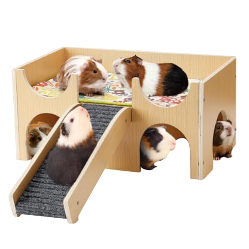 Qiwieod Hamster Versteck | Naturnah Unterschlupf Für Waldmäuse - Lebensraum Beschäftigungsmöglichkeit Mit Kletterleiter Für Hamster Meerschweinchen Und Kaninchen von Qiwieod