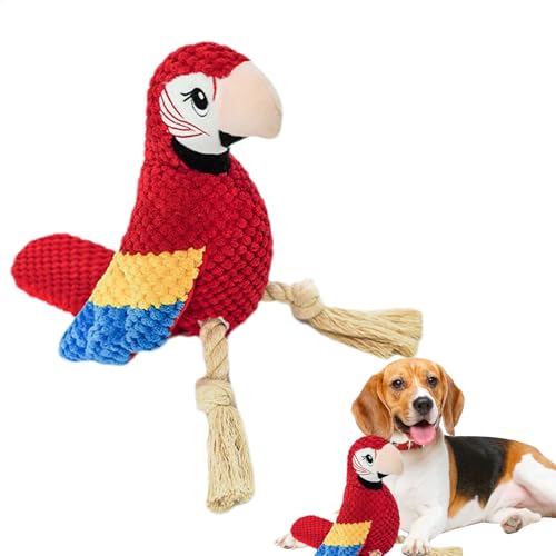 Qiwieod Plüsch-Quietschspielzeug für Hunde,Quietschendes Stoffspielzeug für Hunde | Kauspielzeug in Papageienform mit gedrehtem Seil - Hundeübungsspielzeug, interaktives Hundespielzeug, Haustierbedarf Qiwieod Plüsch-Quietschspielzeug für Hunde,Quietschendes Stoffspielzeug für Hunde | Kauspielzeug in Papageienform mit gedrehtem Seil - Hundeübungsspielzeug, interaktives Hundespielzeug, Haustierbedarf von Qiwieod