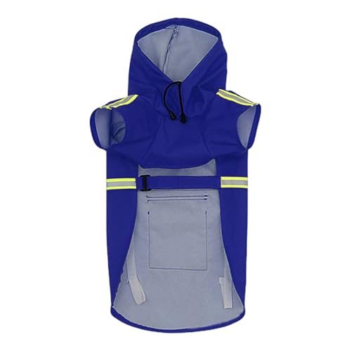 Qiwieod Regenponcho für Hunde, Regenjacke für Hunde - Leicht tragbare Haustier-Regenjacke - Verstellbarer Haustier-Mantelponcho mit Kapuze und reflektierendem Streifen, gut sichtbare, atmungsaktive von Qiwieod