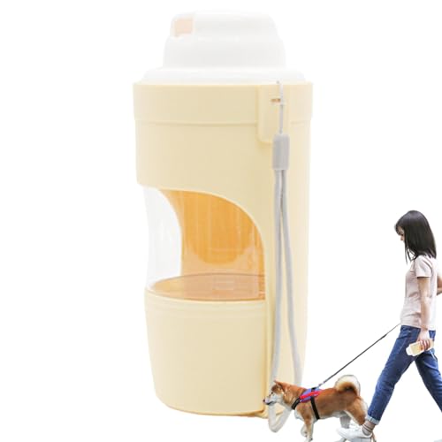 Qiwieod Reise-Hundewasserflasche, tragbare Wasserflasche für Hunde, Vielseitige Trinkflasche für Hunde mit Futterbehälter, Hunde-Wasserflaschennapf, Hunde-Reise-Wasserspender mit Umhängeband Qiwieod Reise-Hundewasserflasche, tragbare Wasserflasche für Hunde, Vielseitige Trinkflasche für Hunde mit Futterbehälter, Hunde-Wasserflaschennapf, Hunde-Reise-Wasserspender mit Umhängeband von Qiwieod