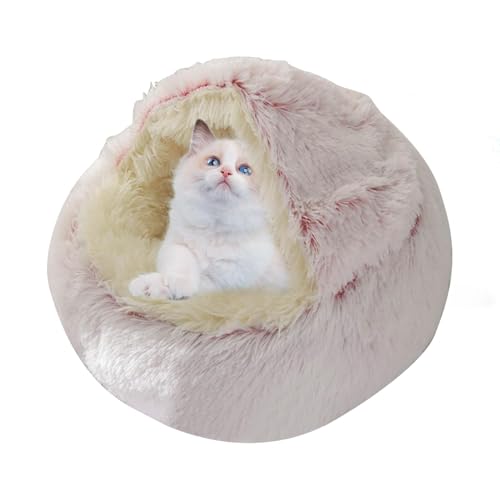 Qiwieod Rundes Hundebett,Universelles Höhlenbett für kleine Haustiere - Maschinenwaschbares und abnehmbares Flauschiges Hundebett, bequem für Winterkatzen, kleine Hunde, Kätzchen Qiwieod Rundes Hundebett,Universelles Höhlenbett für kleine Haustiere - Maschinenwaschbares und abnehmbares Flauschiges Hundebett, bequem für Winterkatzen, kleine Hunde, Kätzchen von Qiwieod