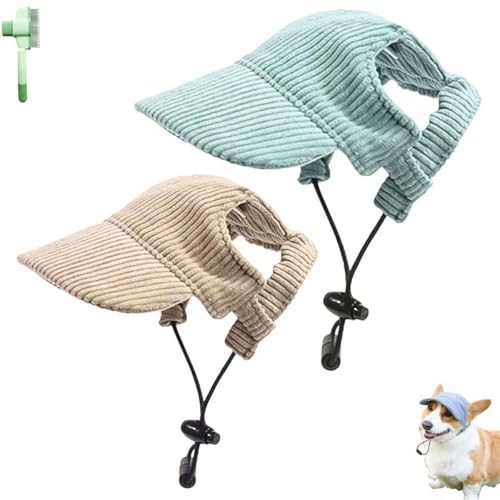 Fashionable Corduroy Dog Hat, Sun Protection Adjustable Pet Hats for Dogs, Summer Dog Baseball Visor Cap with Ear Holes, Fashionable Pet Peaked Cap for Puppy Small Medium Large Dogs(Beige+green,Small) Fashionable Corduroy Dog Hat, Sun Protection Adjustable Pet Hats for Dogs, Summer Dog Baseball Visor Cap with Ear Holes, Fashionable Pet Peaked Cap for Puppy Small Medium Large Dogs(Beige+green,Small) von Qixfyze