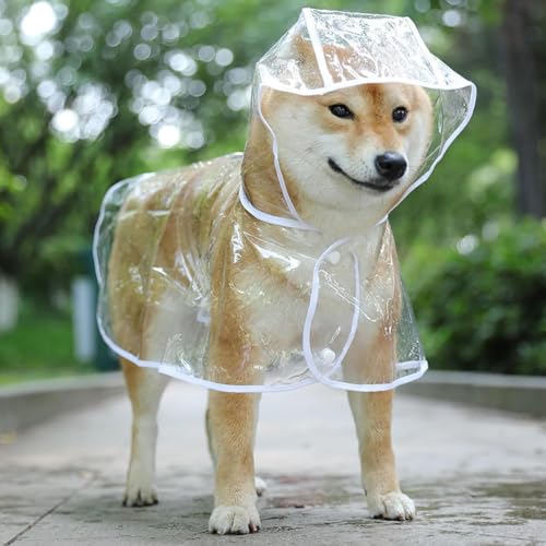 Qiyuting Haustier-Regenmantel, transparenter Regenmantel für Hunde und Katzen, mit Kapuze, minimalistische Hunde-Regenbekleidung für kleine Hunde, Größe A M Qiyuting Haustier-Regenmantel, transparenter Regenmantel für Hunde und Katzen, mit Kapuze, minimalistische Hunde-Regenbekleidung für kleine Hunde, Größe A M von Qiyuting