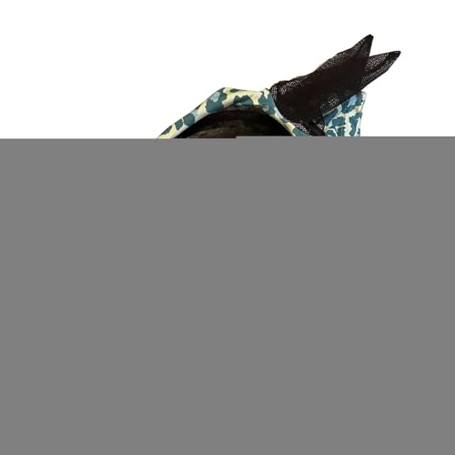 Fliegenmaske Mit Leopardenmuster Und Ohren, Komfortable Atmungsaktive Fliegenschutzmaske, Elastisches Feingewebe, Anti-Biss-Kopfbedeckung Für Reitsport-Wettkampfzubehör (Grün) von Qizeroty