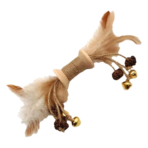 Qizeroty Katzenfeder-Kauspielzeug, Katzenzahnreinigungsspielzeug - Kauspielzeug für zahnende Katzen,Mit Bell Indoor Kittens Bunte Federn Spielzeug Interaktiv, verschleißfest, bissfest Qizeroty Katzenfeder-Kauspielzeug, Katzenzahnreinigungsspielzeug - Kauspielzeug für zahnende Katzen,Mit Bell Indoor Kittens Bunte Federn Spielzeug Interaktiv, verschleißfest, bissfest von Qizeroty