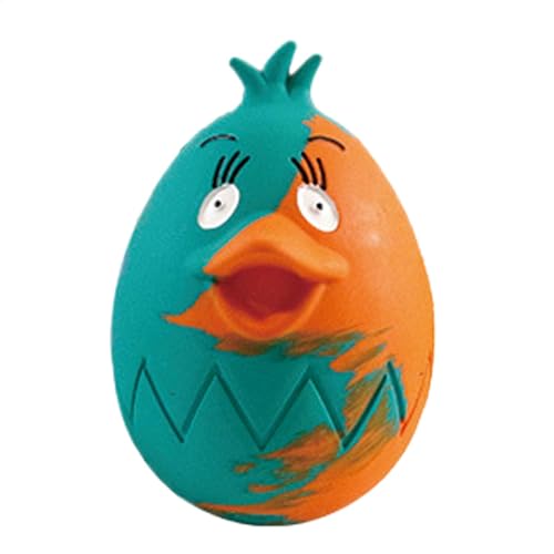 Qkbuza Gummi-Ei Hundespielzeug – interaktives Hundespielzeug aus Gummi – Quietschendes Haustier-Kau-Huhn-Form, buntes Ei für Hunde Qkbuza Gummi-Ei Hundespielzeug – interaktives Hundespielzeug aus Gummi – Quietschendes Haustier-Kau-Huhn-Form, buntes Ei für Hunde von Qkbuza
