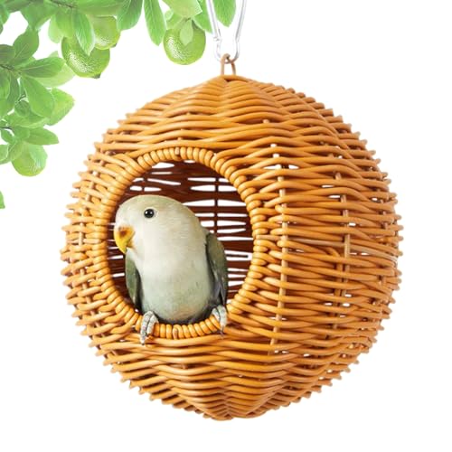 Qkbuza Kolibri-Nest - Künstliches Rattan-Vogelhaus Für Kolibris,Atmungsaktives Geflecht Für Hamster, Wellensittich, Nymphensittich Und Frettchen Qkbuza Kolibri-Nest - Künstliches Rattan-Vogelhaus Für Kolibris,Atmungsaktives Geflecht Für Hamster, Wellensittich, Nymphensittich Und Frettchen von Qkbuza