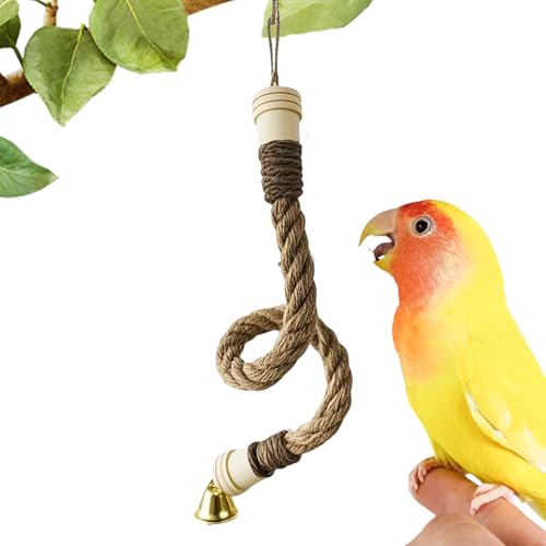 Qkbuza Vogelschaukel Aus Baumwollseil, Kletterzentrum Für Nymphensittiche, Käfigschaukel Für Voliere Balkon Terrasse Wellensittich Sittiche Conure von Qkbuza