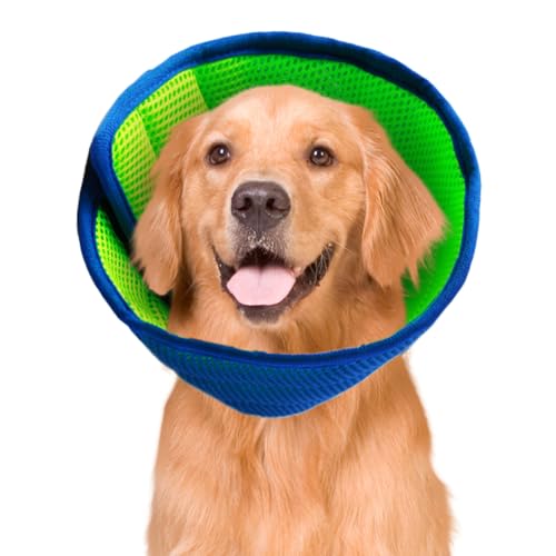 Hundekegel Halsband, Anti-Biss Genesungshalsband für Hunde und Katzen, Weich Einstellbar Atmungsaktiv Haustier Schutz Hals Kegel, Leicht und Bequem E-Halsband für Schnelle Heilung, Blau-Grün, Größe S Hundekegel Halsband, Anti-Biss Genesungshalsband für Hunde und Katzen, Weich Einstellbar Atmungsaktiv Haustier Schutz Hals Kegel, Leicht und Bequem E-Halsband für Schnelle Heilung, Blau-Grün, Größe S von Qkhcable