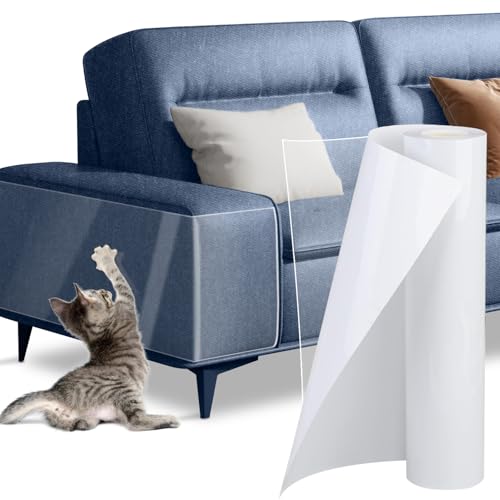 Katzenkratz-Möbelschutz – Couchschutz von Katzenkrallen, Kunststoffabdeckung Kleber, transparent, flexibel, Sofaschutz, einseitiges klebriges Abschreckungs-Trainingsband, einfach anzubringen Katzenkratz-Möbelschutz – Couchschutz von Katzenkrallen, Kunststoffabdeckung Kleber, transparent, flexibel, Sofaschutz, einseitiges klebriges Abschreckungs-Trainingsband, einfach anzubringen von Qlyxang